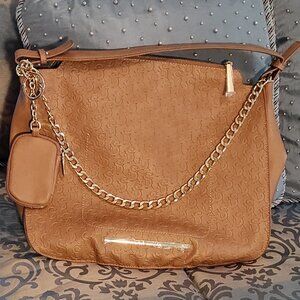 Steve Madden tan embossed, shoulder bag & coin purse, new without tags